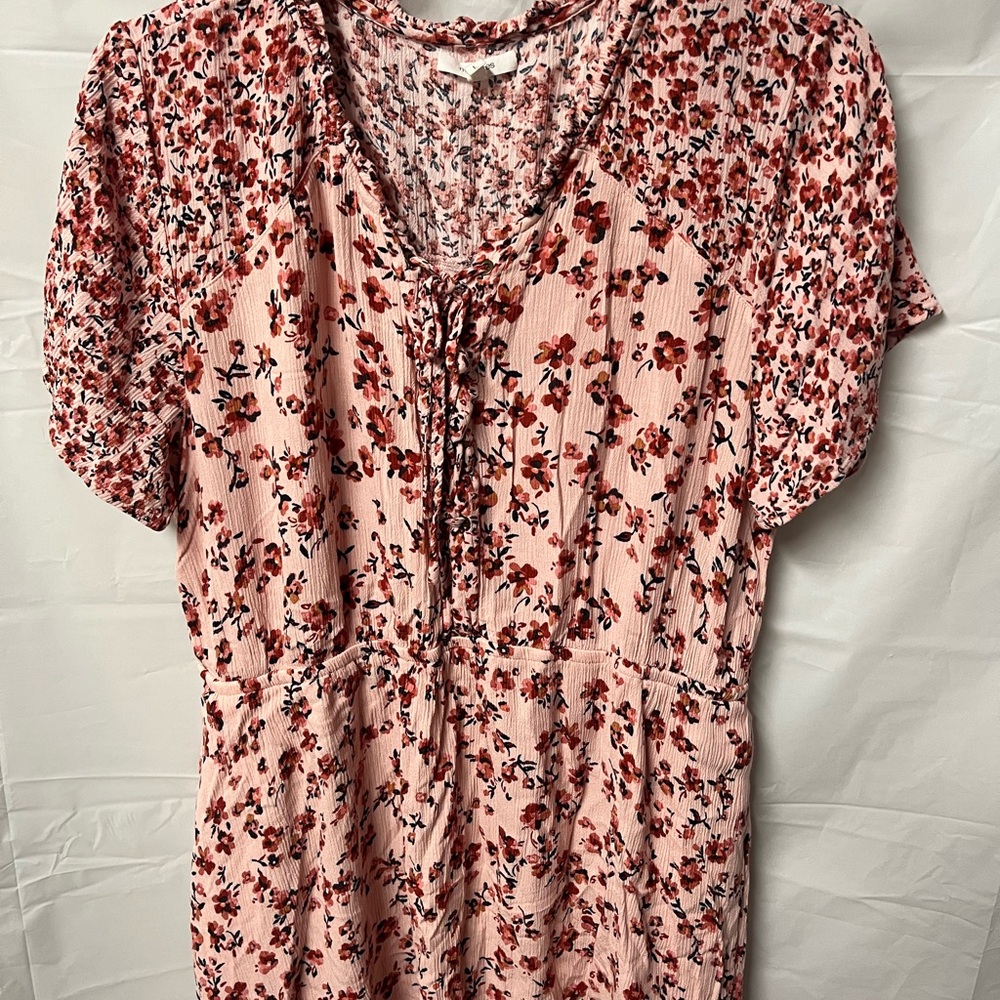 Maurices Pink Floral Blouse